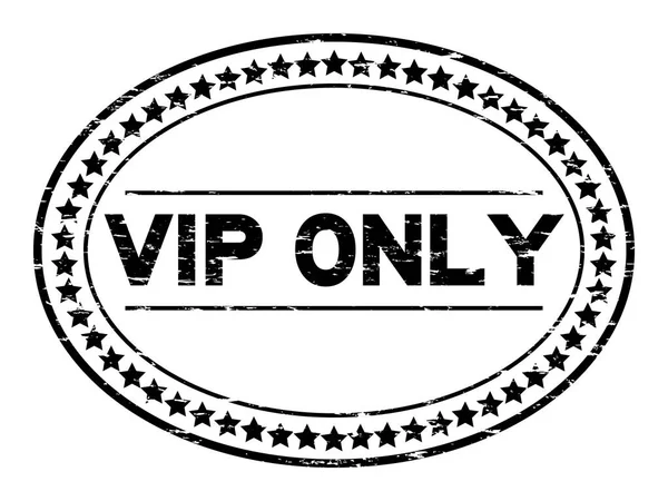 Grunge noir VIP (personne très importante) cachet ovale en caoutchouc sur fond blanc — Image vectorielle