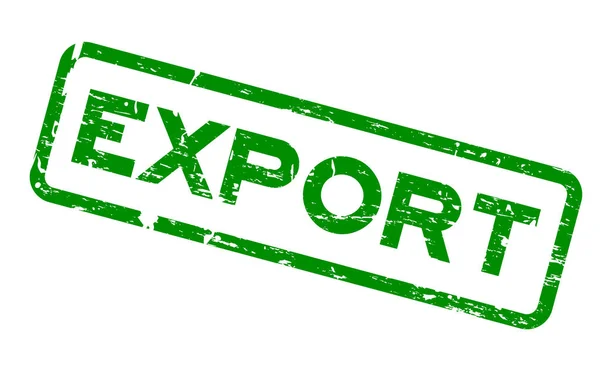 Grunge eksportu zielony kwadrat gumowa uszczelka pieczęć na białym tle — Wektor stockowy