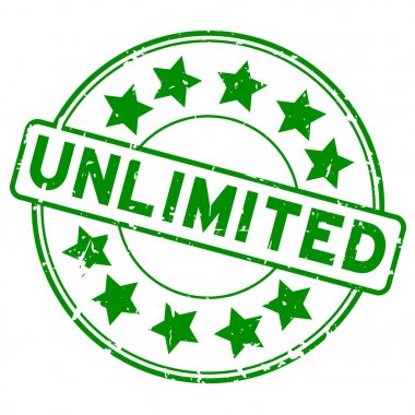 Grunge yeşil yıldız simgesi ile sınırsız yuvarlak lastik mühür damgası