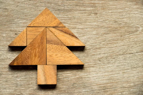 Tangram puzzle karácsonyi fa alakú fa háttér — Stock Fotó