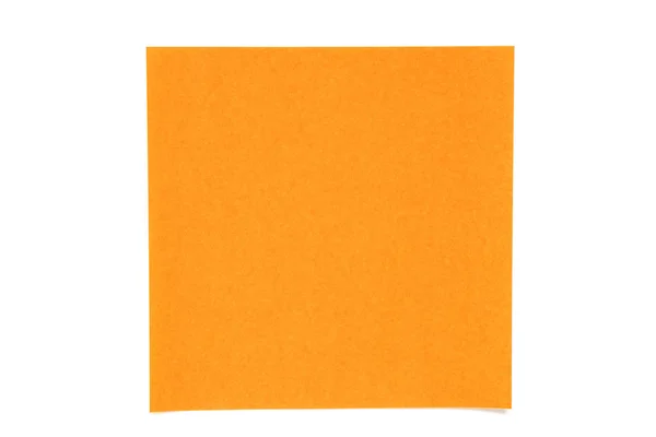 Foglio di carta di colore arancione su sfondo bianco utilizzato per la decorazione o elemento di design — Foto Stock