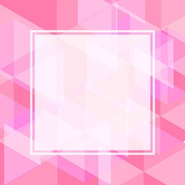 Forma geométrica de color rosa abstracto con cuadrado blanco como fondo de área de espacio de copia — Vector de stock