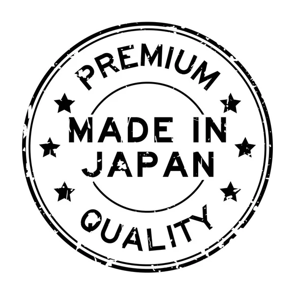 Grunge premium quality made in japan round rubber stamp on white background — Stock Vector