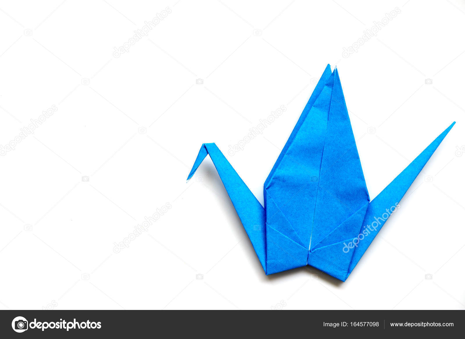 In Kran Form Auf Weißem Hintergrund Japan Origami Papier
