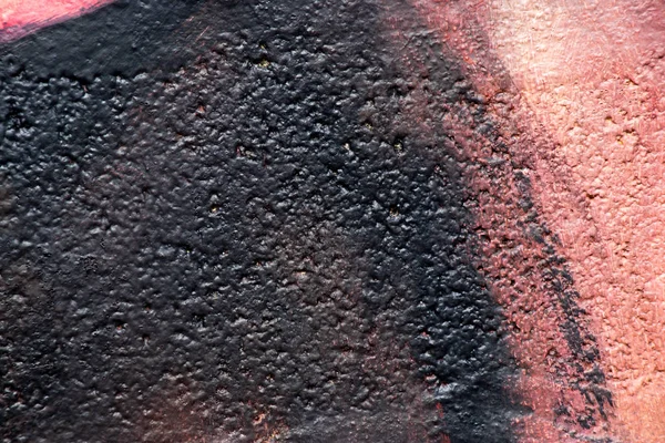Pittura a colori astratta su sfondo blocco di cemento (rosa, nero — Foto Stock