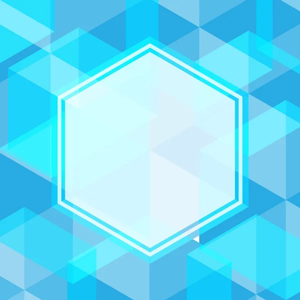 Abstrakte blaue Farbe geometrische Form mit weißem Sechseck als Hintergrund für Kopierflächen — Stockvektor