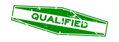 Grunge yeşil nitelikli altıgen lastik mühür damgası beyaz arka plan üzerinde