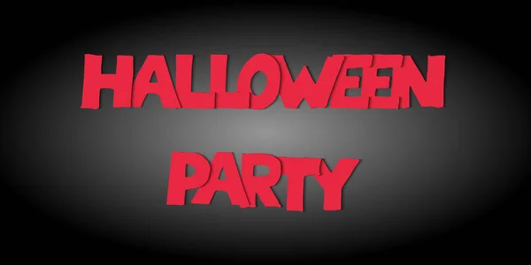 Czerwony kolor sformułowanie Halloween party na czarnym tle — Wektor stockowy