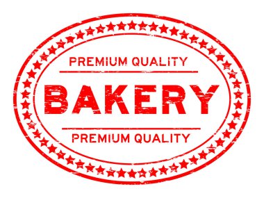 Grunge kırmızı premium kalite baker oval lastik mühür damgası beyaz arka plan üzerinde