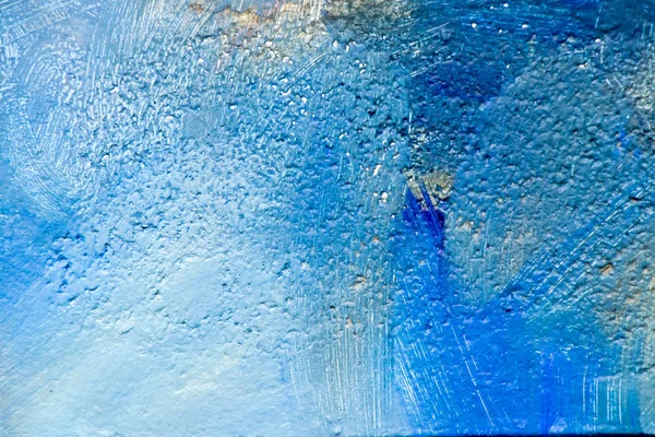 Pintura abstracta de color azul sobre fondo de bloque de hormigón —  Fotos de Stock