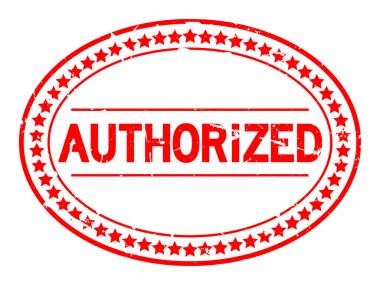 Grunge kırmızı beyaz arka plan üzerinde oval damga mühür yetkili