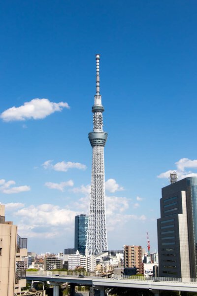 Tokyo, Japan, April 23,2017 Tokyo skytree, the highest tower in Japan with blue sky background