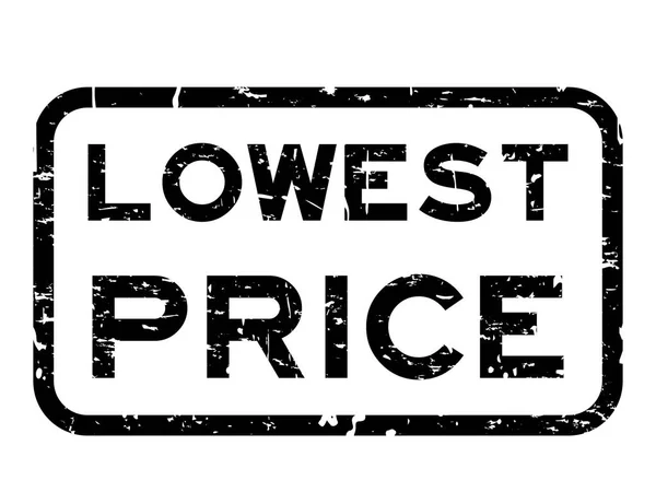 Grunge negro precio más bajo sello de goma cuadrada sobre fondo blanco — Vector de stock