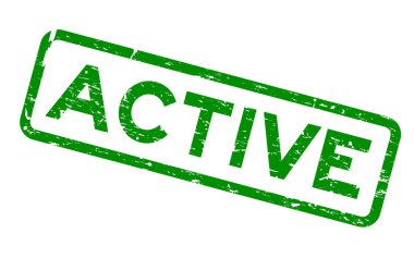 Grunge yeşil etkin kare lastik mühür damgası beyaz arka plan üzerinde