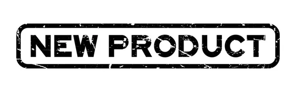 Grunge nero nuovo prodotto quadrata gomma sigillo timbro su sfondo bianco — Vettoriale Stock
