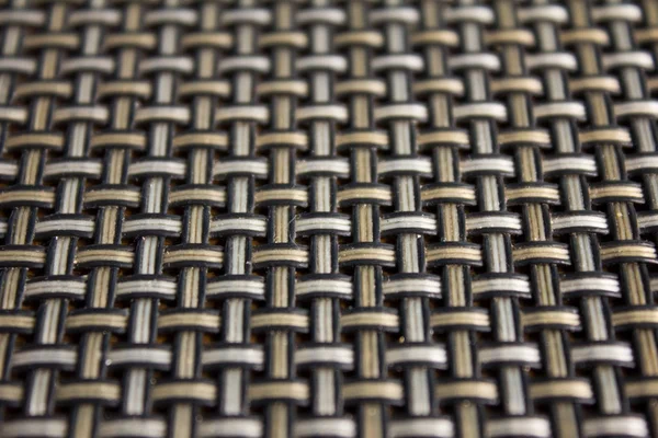 Black, gold and silver color wicker texture background — Stock Photo, Image