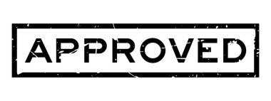 Grunge siyah ifade kare lastik mühür damgası beyaz arka plan üzerinde onaylı