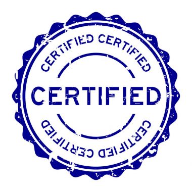 Beyaz arka plan üzerinde yuvarlak damga mühür Grunge mavi sertifikalı