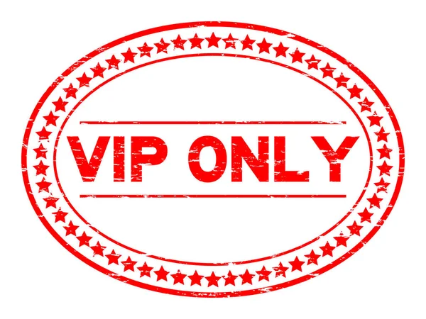 Grunge rouge VIP (personne très importante) cachet ovale en caoutchouc sur fond blanc — Image vectorielle