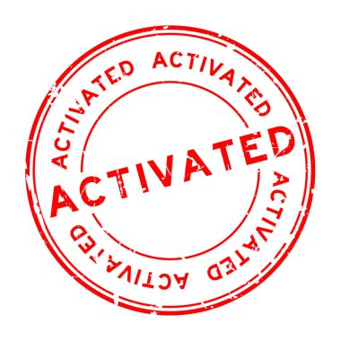 Lastik mühür damgası beyaz zemin üzerine kırmızı Grunge aktive