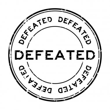 Grunge siyah mağlup yuvarlak lastik mühür damgası beyaz arka plan üzerinde