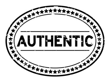 Grunge siyah otantik oval lastik mühür damgası beyaz arka plan üzerinde