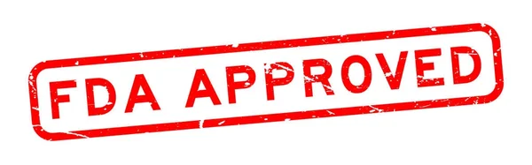 Grunge rojo FDA aprobó sello de negocio de sello de goma cuadrada palabra sobre fondo blanco — Vector de stock