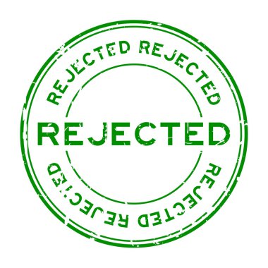 Grunge yeşil beyaz arka plan üzerinde yuvarlak damga mühür reddetti