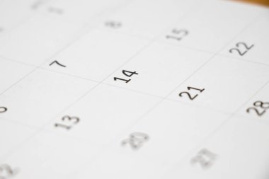 14 numara arka plan (konsept 14 Şubat, mutlu Sevgililer günü için takvim odak)