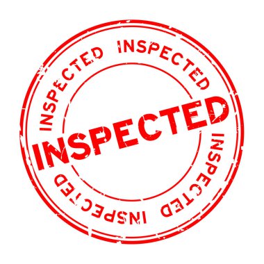 Grunge kırmızı yuvarlak lastik mühür damgası kelime beyaz arka plan üzerinde kontrol