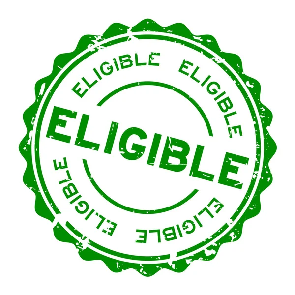 Beyaz zemin üzerine yeşil Grunge uygun kelime yuvarlak lastik mühür damgası