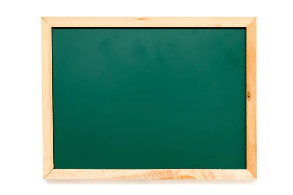 Blackboard de cor verde em branco no fundo branco com espaço de cópia para adicionar texto ou palavra para propaganda — Fotografia de Stock