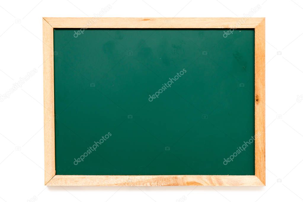 Blank green color blackboard on white background with copy space for add text or word for advertisement