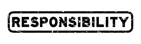 Grunge negro responsabilidad sello de goma cuadrada sobre fondo blanco — Archivo Imágenes Vectoriales