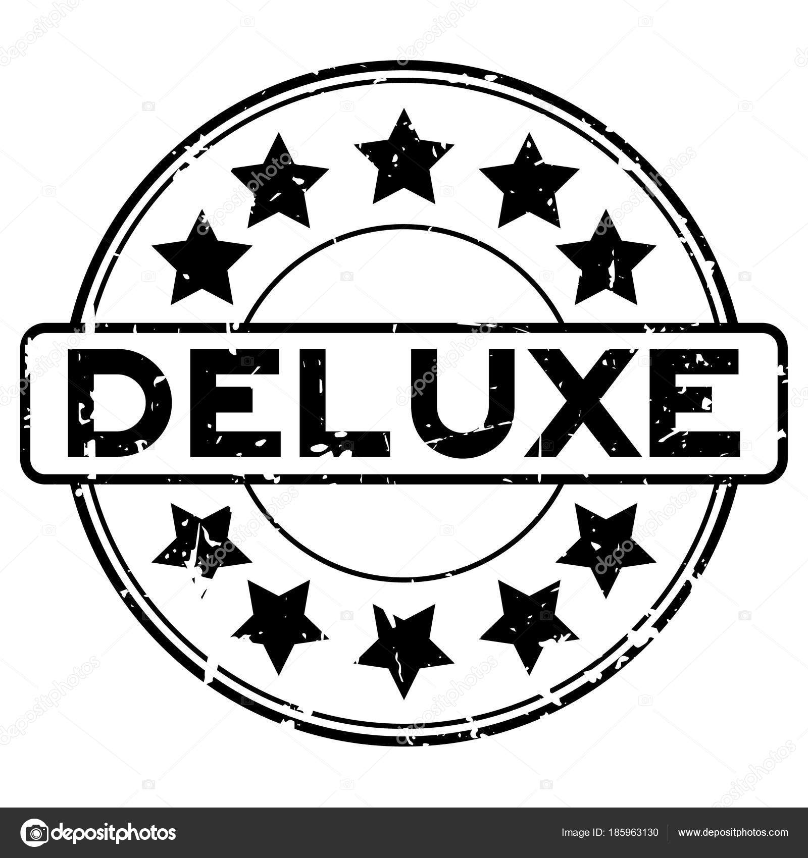 黑色豪华字与星形图标圆形橡胶印章在白色背景上 图库矢量图像 C Thaneeh Gmail Com