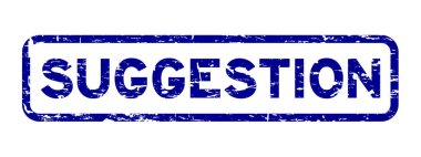 Grunge mavi öneri kare lastik mühür damgası beyaz arka plan üzerinde