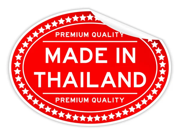 Prémium minőségű készült Thaiföld piros színű ovális pecsét pecsét fehér háttér — Stock Vector