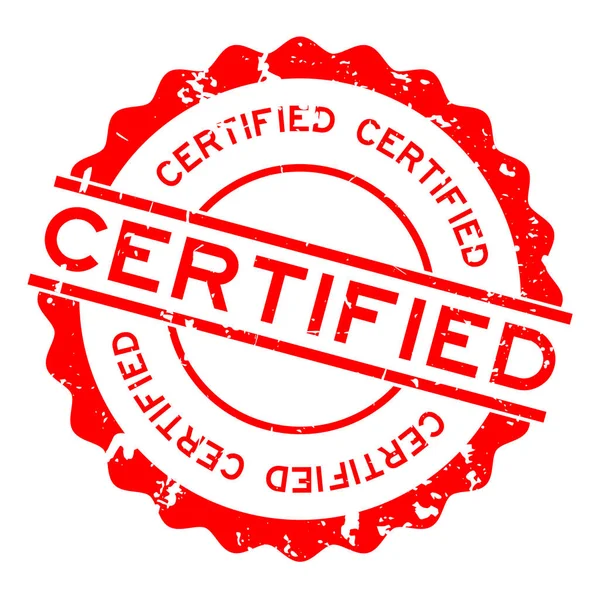 Sello de sello de goma de palabra certificada Grunge rojo sobre fondo blanco — Vector de stock