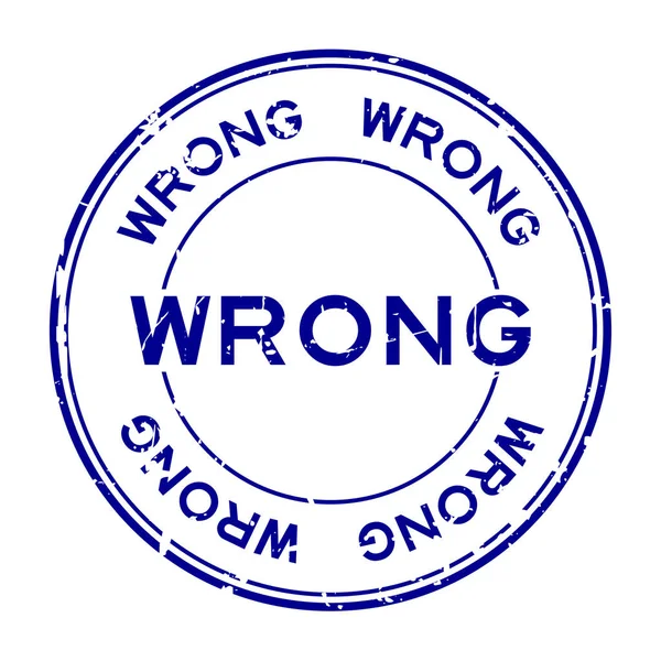 Grunge blau falsche Aufschrift runde Gummidichtung Stempel auf weißem Hintergrund — Stockvektor