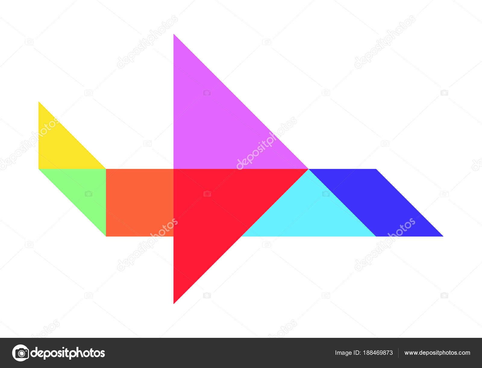 Color Tangram Puzzle In Airplane Shape On White Background Vector Stock Vector Image By C Thaneeh Gmail Com 188469873