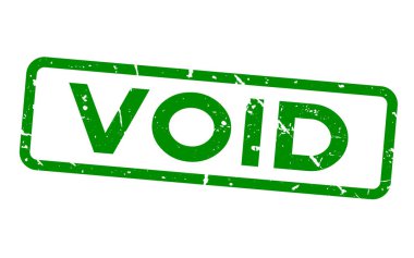 Grunge yeşil geçersiz kare lastik mühür damgası beyaz arka plan üzerinde