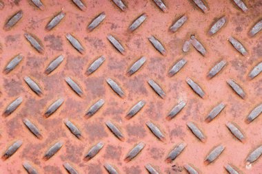 Grunge eski kırmızı renkli elmas şekli metal plaka dokulu arka plan