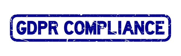 Grunge mavi Gdpr (genel veri koruma Yönetmeliği) uyum kare lastik mühür damgası