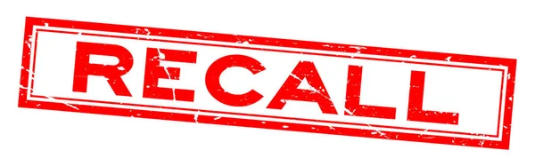 Grunge kırmızı sözcüğü beyaz arka planda kare lastik mühür olarak anımsa