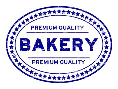 Grunge mavi premium kalite baker oval lastik mühür damgası beyaz arka plan üzerinde