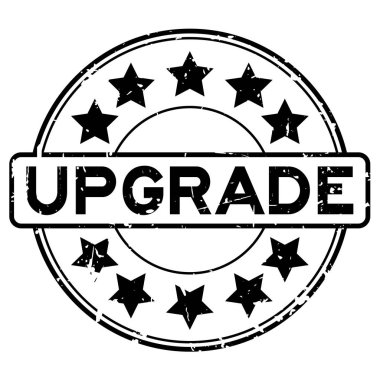 Lastik mühür damgası yuvarlak yıldız simgesi ile beyaz arka plan üzerinde ifadeler grunge siyah yükseltme