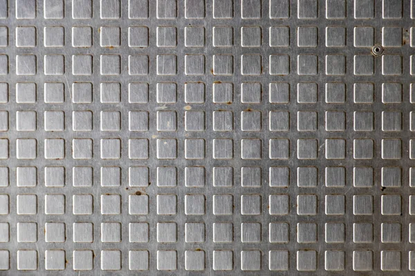 Cor prata forma quadrada no fundo material metálico — Fotografia de Stock