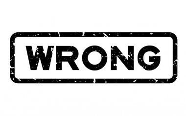 Grunge siyah yanlış ifadeler kare lastik mühür damgası beyaz arka plan üzerinde