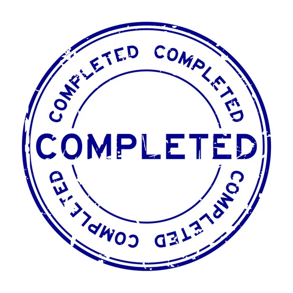Grunge azul completado selo de borracha redonda no fundo branco — Vetor de Stock