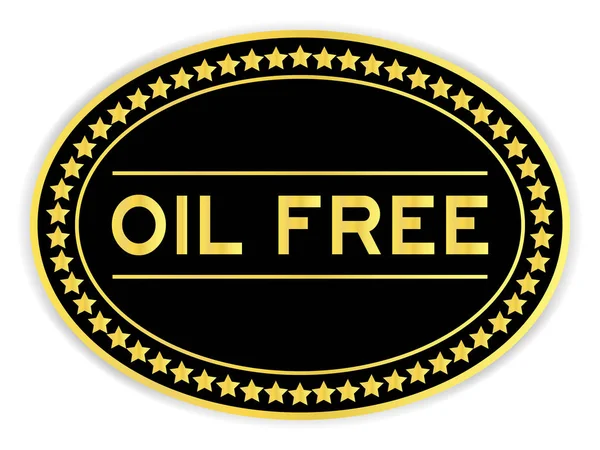 Etiqueta oval de ouro adesivo com óleo de palavra livre no fundo branco — Vetor de Stock